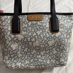Tous Black and Cream Patterned Tote